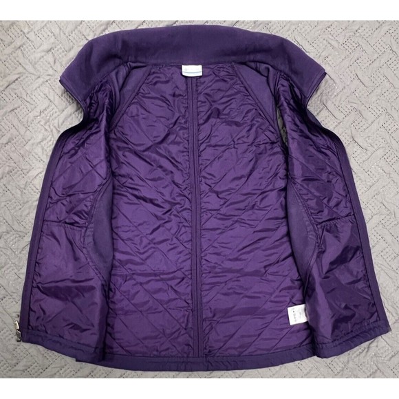 Columbia Vest Womens Medium Purple Fleece Quilted Full Zip Sleeveless Pockets - Picture 7 of 10